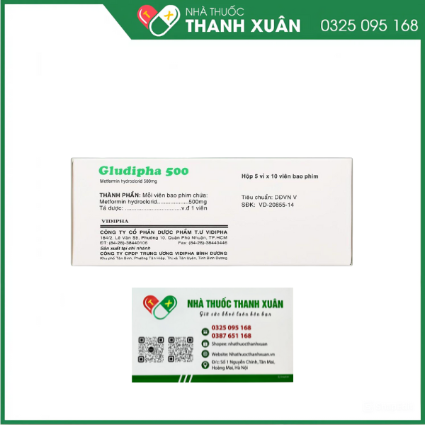 Gludipha 500 điều trị đái tháo đường tuýp 2